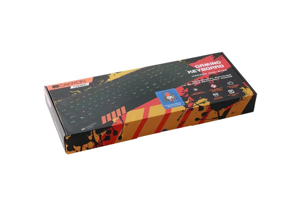 Клавиатура Canyon Hazard, Проводное, Черный/Серебристый