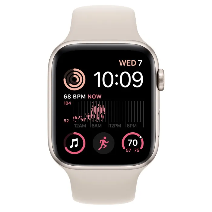 Ceas inteligent Apple Watch SE (2nd gen), 44mm, Starlight