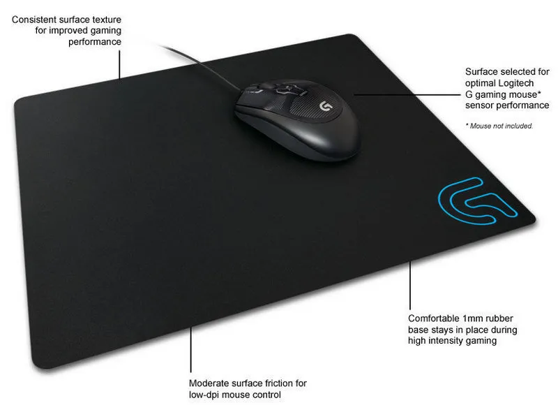 Mouse Pad pentru jocuri Logitech G240, Medium, Negru