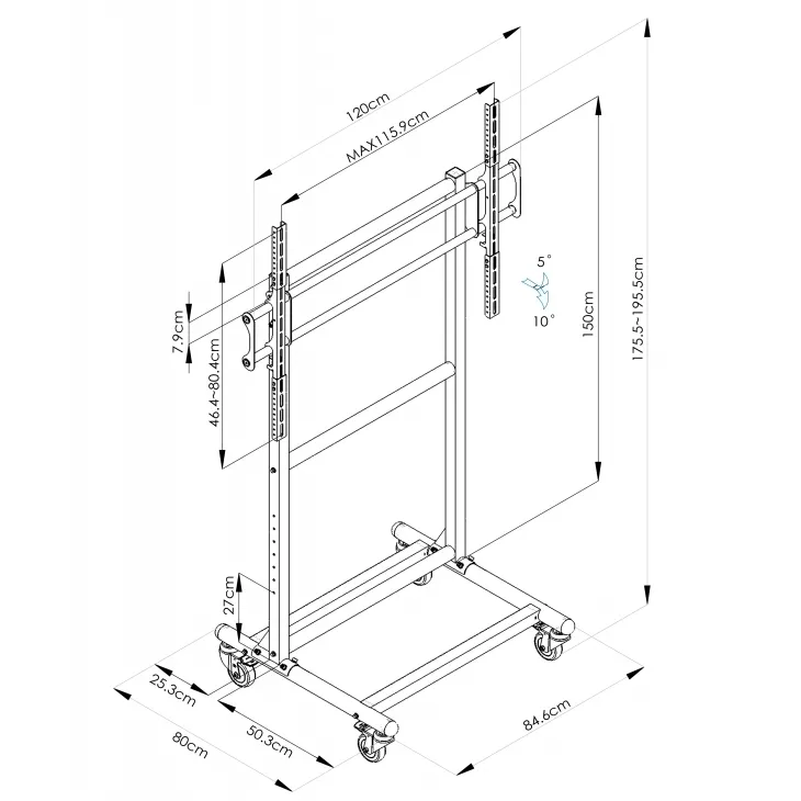 Mobile Stand for Displays  Reflecta TV Stand 70P; 56-70