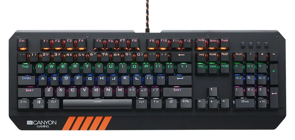 Клавиатура Canyon Hazard, Проводное, Черный/Серебристый