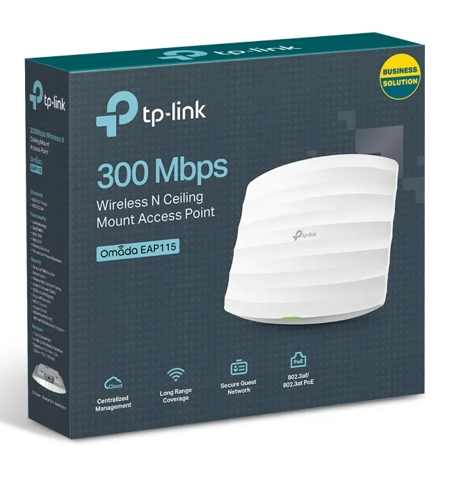 Беспроводная точка доступа TP-LINK EAP115, 300 Мбит/с, Белый