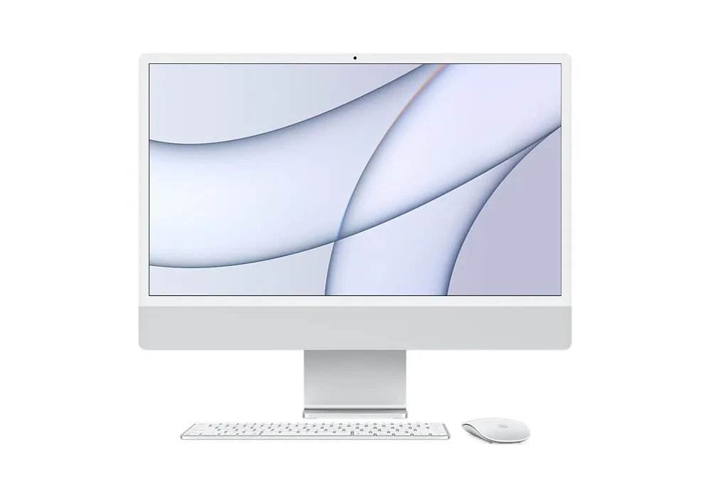 Computer All-in-One Apple iMac A2438, 24", M1 with 8-core CPU and 8-core GPU, 8GB/256GB, macOS Big Sur, Argintiu