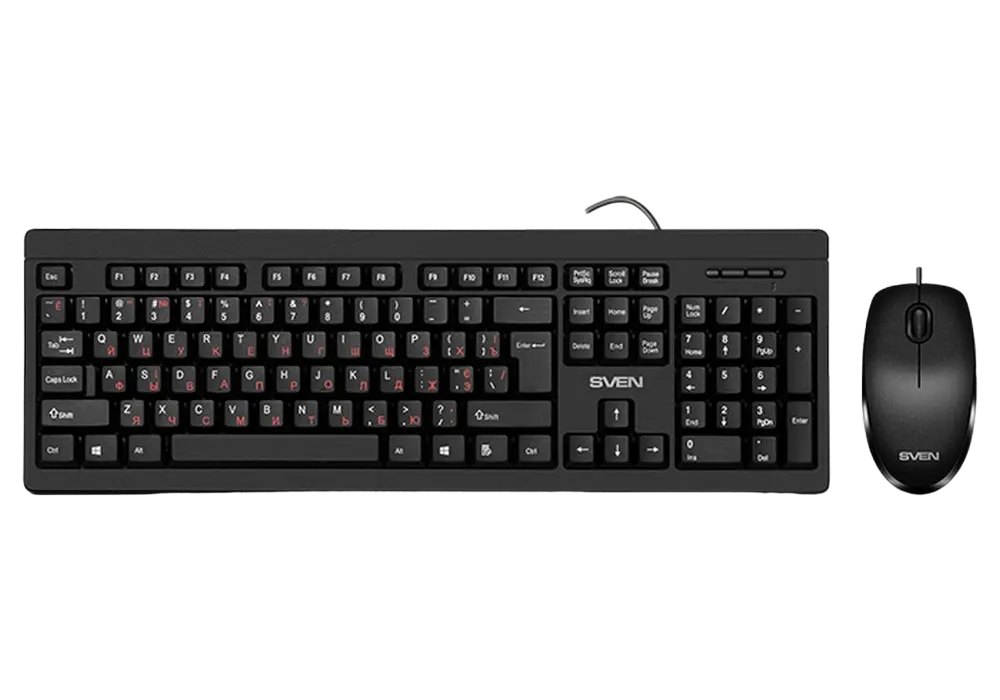 Set Tastatură + Mouse SVEN KB-S320C, Cu fir, Negru
