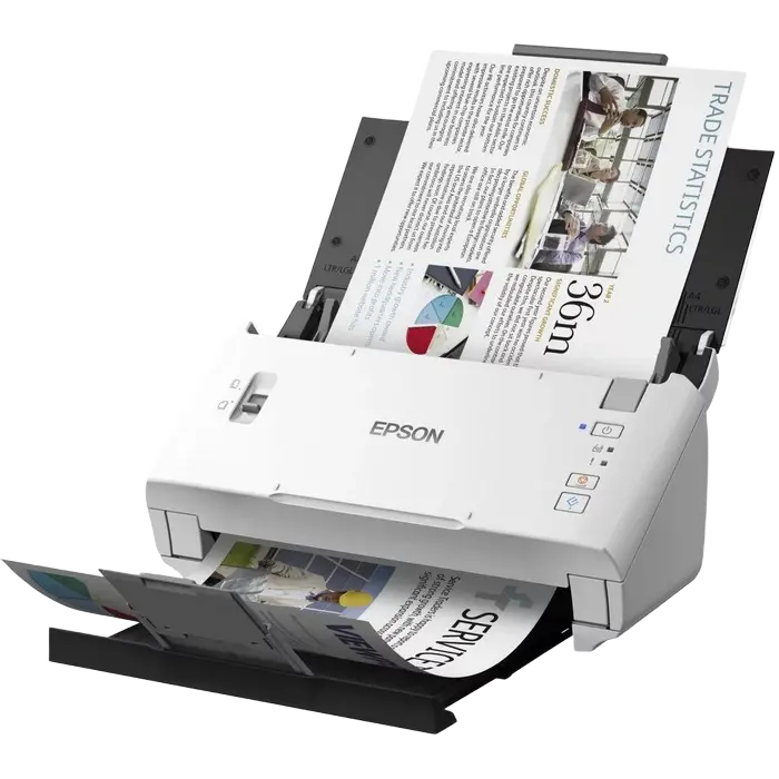 Scaner de documente cu alimentare automată Epson WorkForce DS-730N, A4, Alb