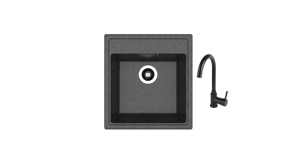 КОМПЛЕКТ мойки Dr Gans Nika 470 + SanDonna F 7073 чёрный