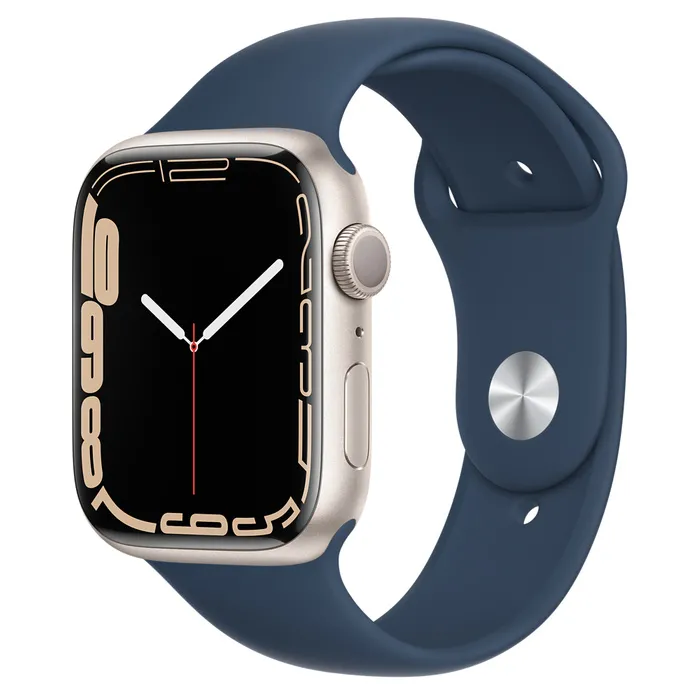Ceas inteligent Apple Watch Series 7 GPS, 45mm, Carcasă din aluminiu cu bandă sport Abyss Blue