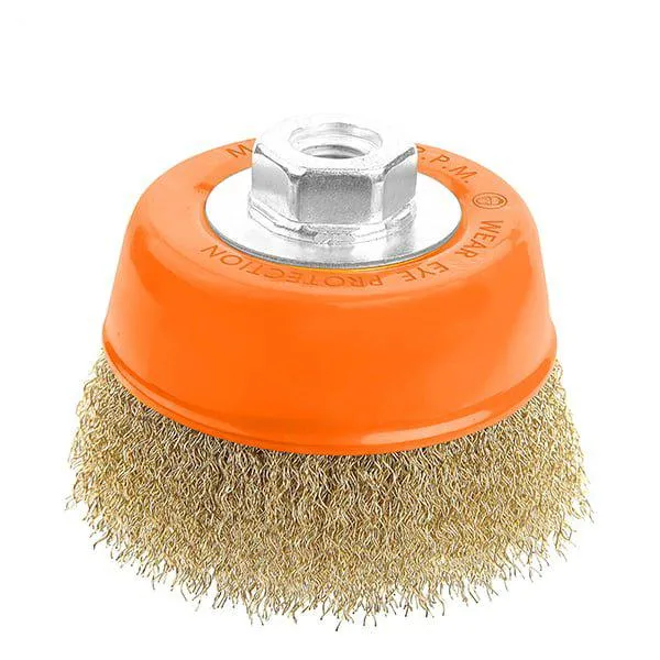 Perie cupa din sarma rasucita cu piulita WOKIN 100 mm M14x2 (Industrial)