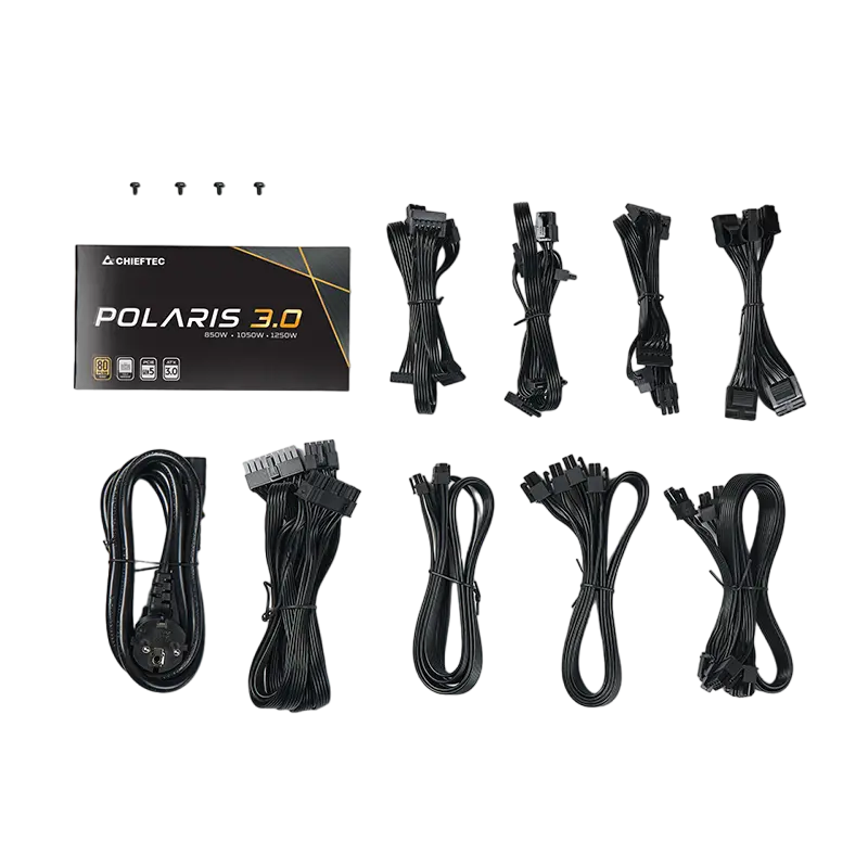 Блок питания для компьютеров Chieftec PPS-1050FC-A3, 1050 Вт, ATX, Полностью модульный