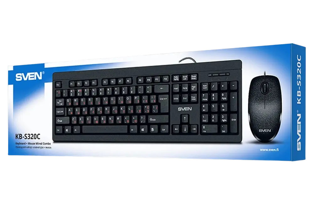 Set Tastatură + Mouse SVEN KB-S320C, Cu fir, Negru