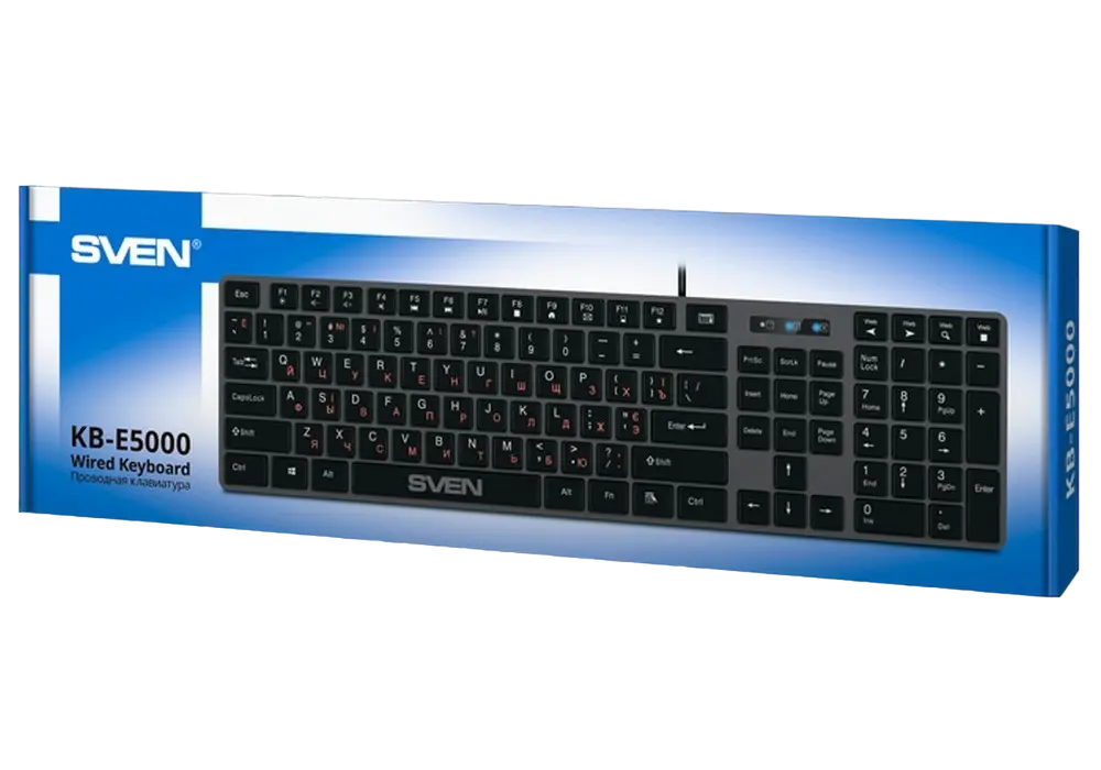 Tastatură SVEN KB-E5000, Cu fir, Negru