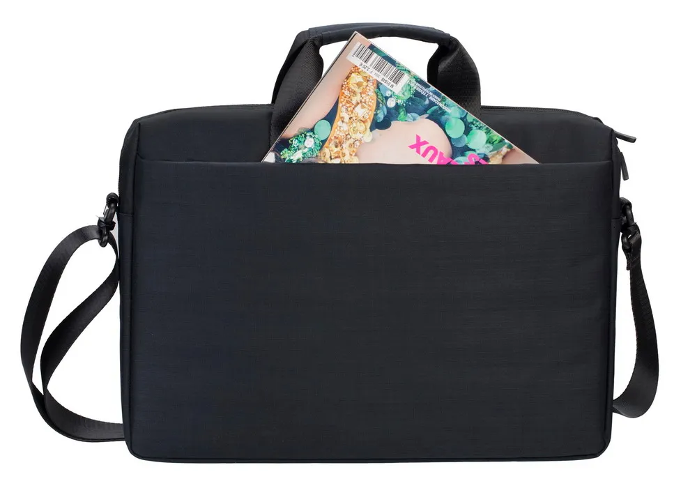 Geantă pentru Laptop RivaCase Biscayne, 15.6", Poliester, Negru
