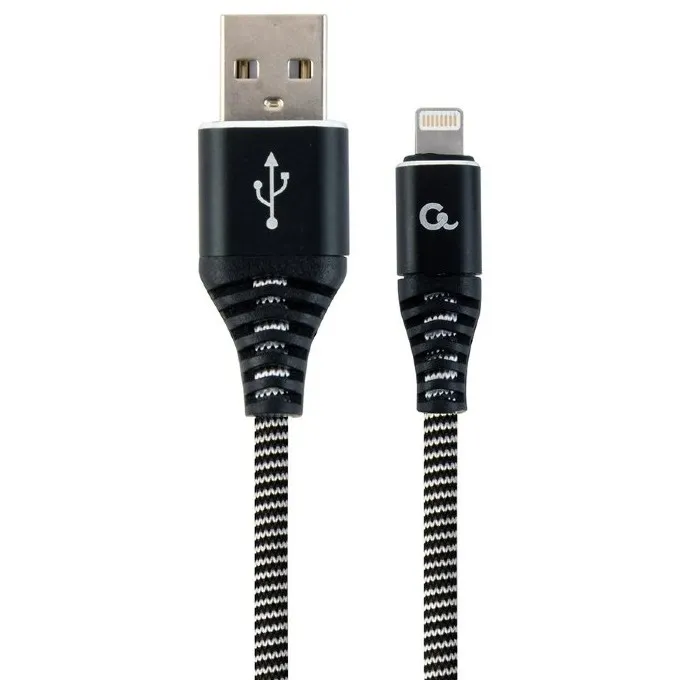 Кабель для зарядки и синхронизации Cablexpert CC-USB2B-AMLM-2M-BW, USB Type-A/Lightning, 2м, Чёрный
