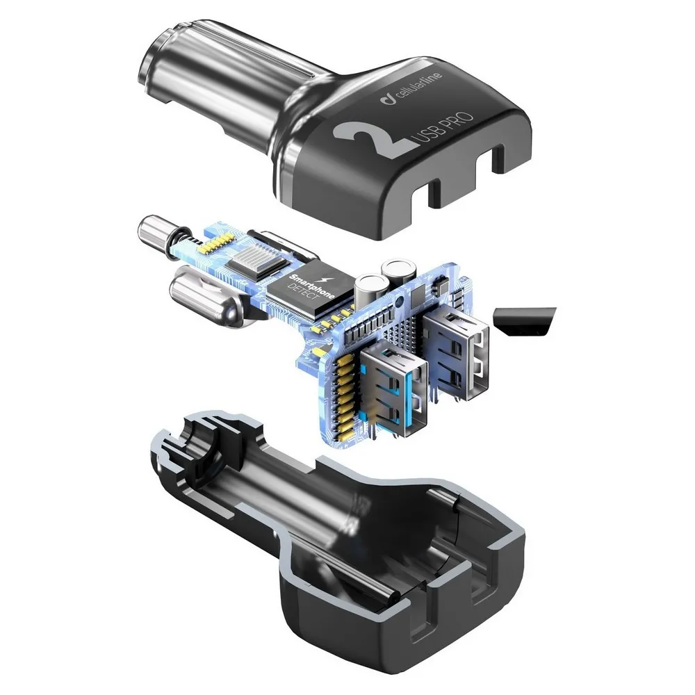 Car Charger Cellular, 2port USB  , 36W, Black