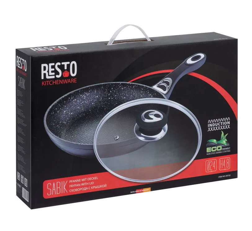 Сковорода RESTO 93152, 24см, Чёрный