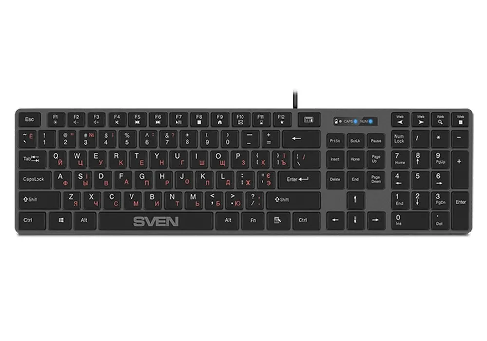 Tastatură SVEN KB-E5000, Cu fir, Negru