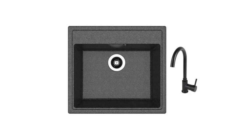 КОМПЛЕКТ мойки Dr Gans Nika 570 + SanDonna F 7073 чёрный