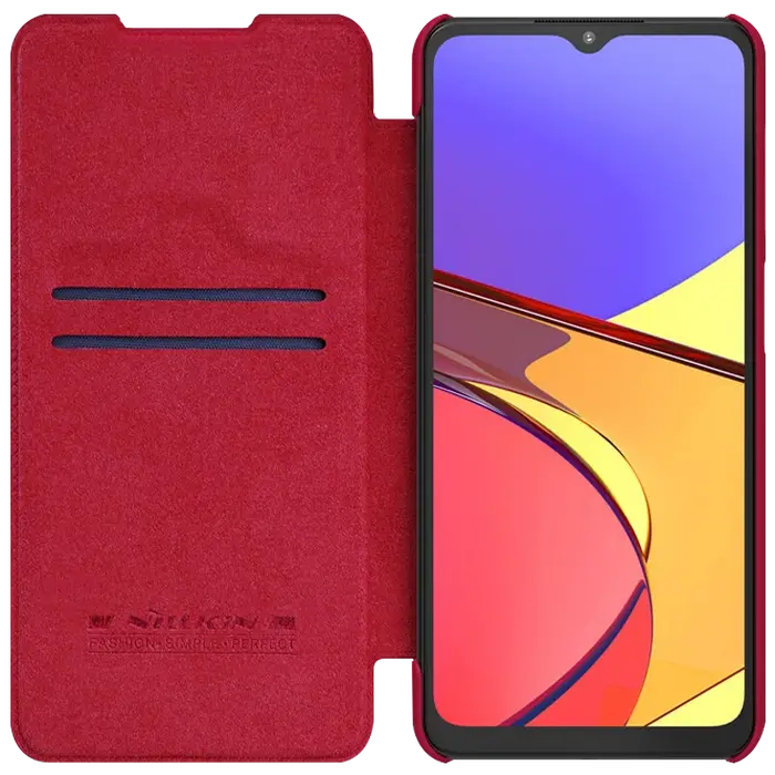 Husă tip carte Nillkin Galaxy A12 - Qin LC, Roșu