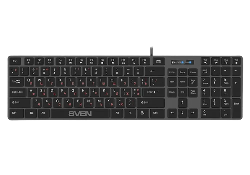 Tastatură SVEN KB-E5000, Cu fir, Negru