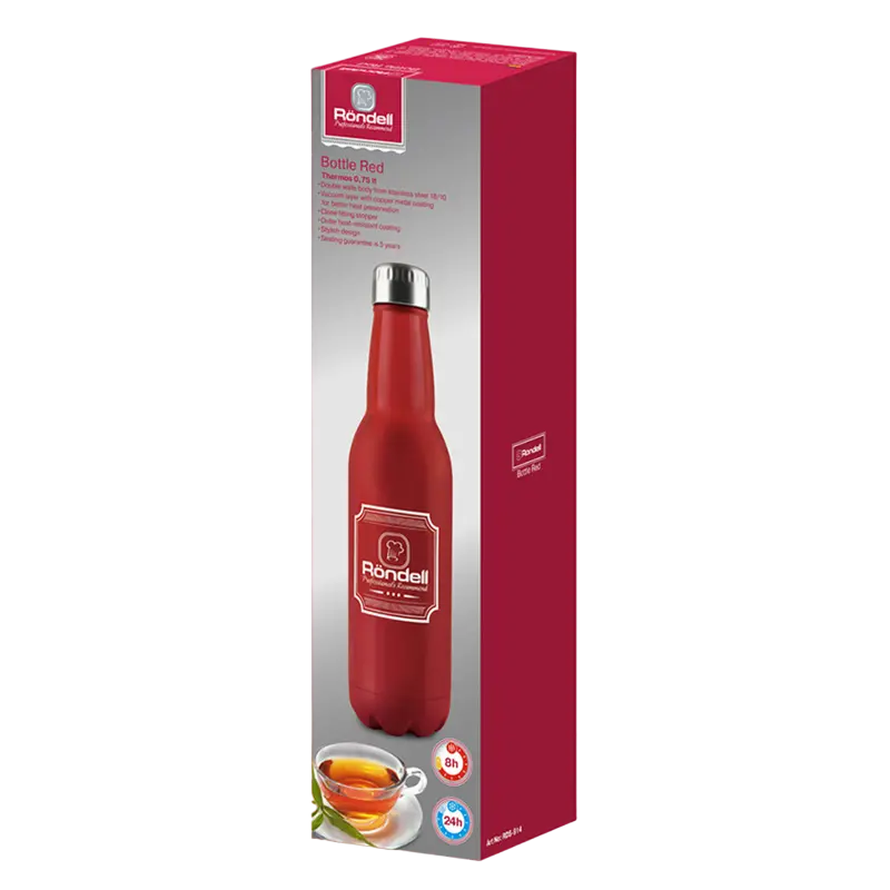Термос Rondell Bottle, 0,75л, Красный