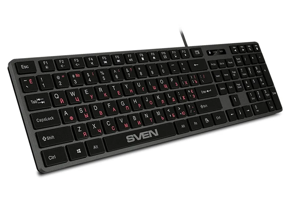 Tastatură SVEN KB-E5000, Cu fir, Negru