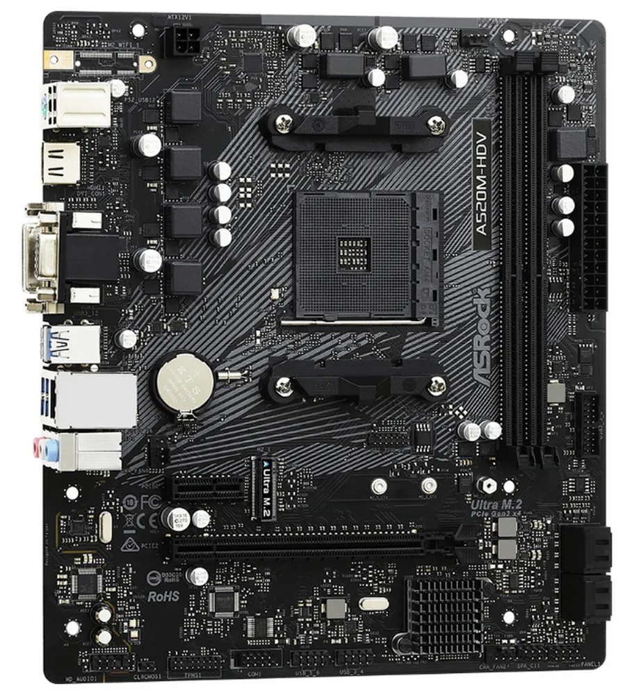 Материнская плата ASRock A520M-HDV, AM4, AMD A520, Micro-ATX