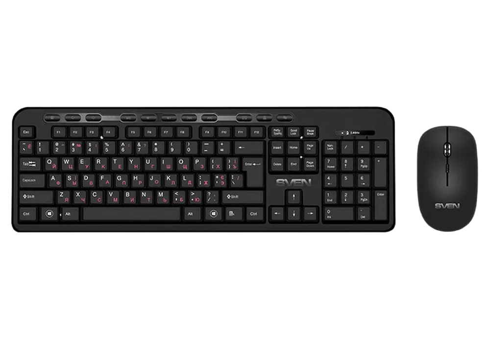 Set Tastatură + Mouse SVEN KB-C3200W, Fără fir, Negru