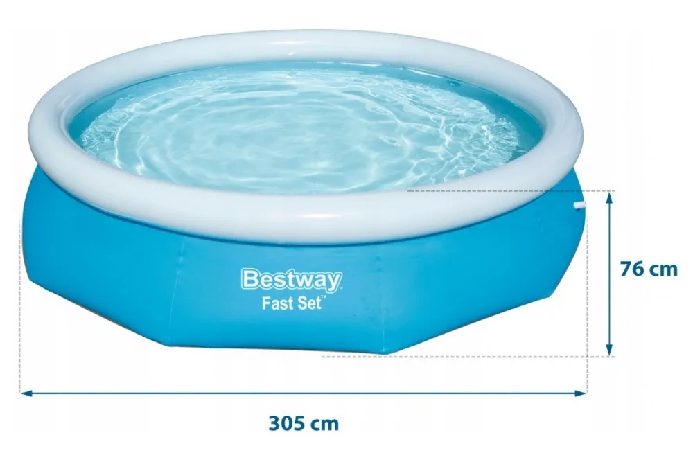 Piscină gonflabilă Bestway Fast Set, 2300L, Albastru/Alb, 57341