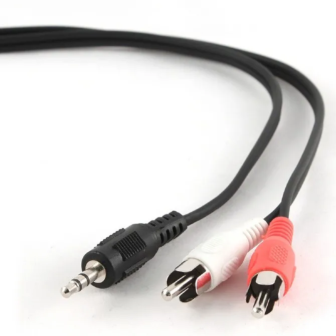 Cablu audio Cablexpert CCA-458-20M, 3.5mm 3-pin (M) - 2x RCA (M), 20m, Negru