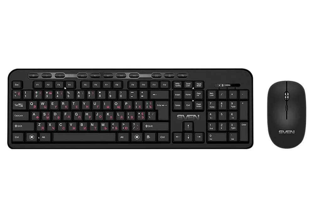 Set Tastatură + Mouse SVEN KB-C3200W, Fără fir, Negru