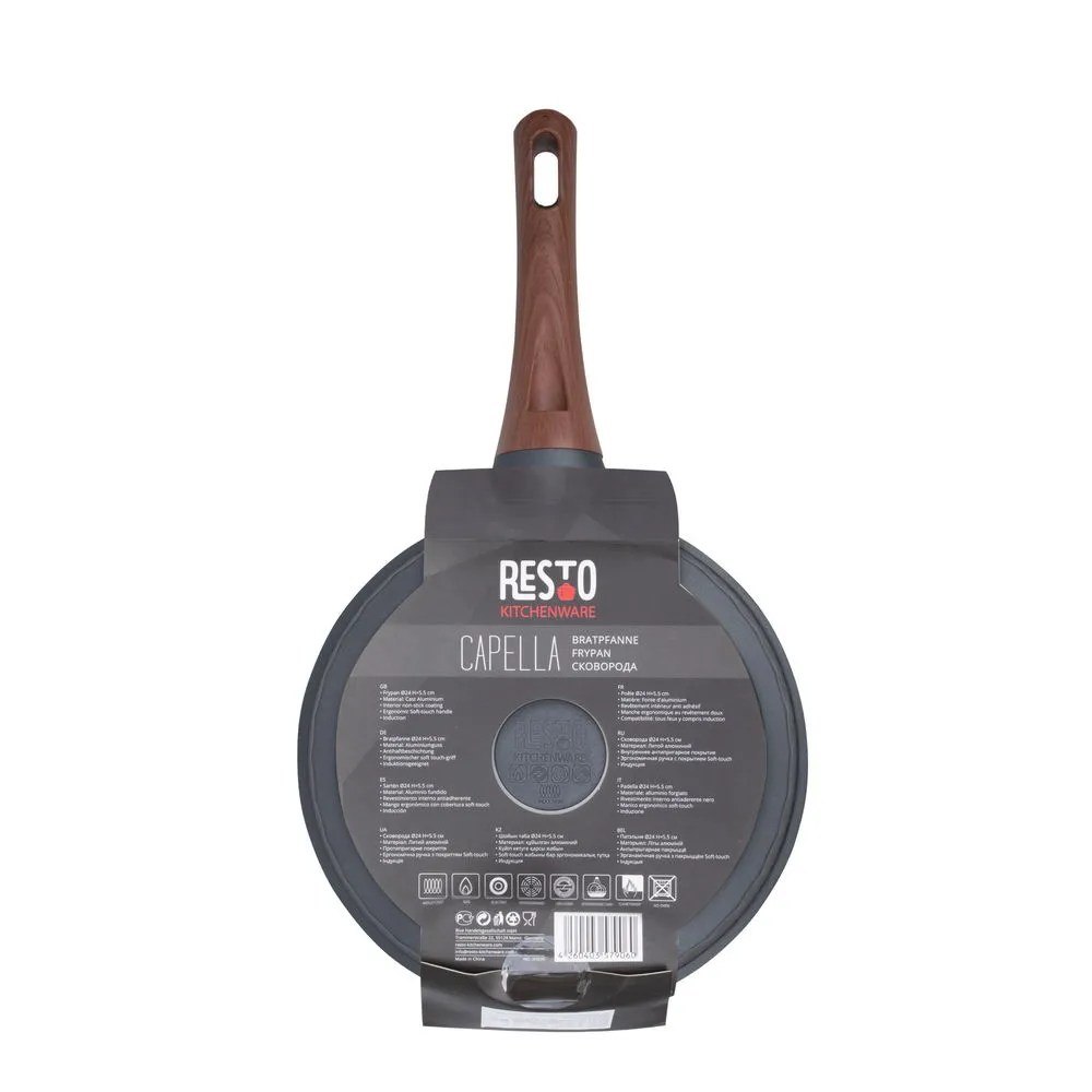 Tigaie RESTO 93509, 24cm, Negru