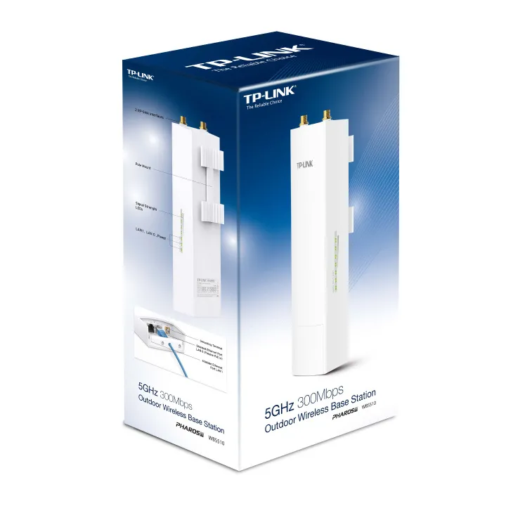 Наружная точка доступа TP-LINK WBS510, 300 Мбит/с, Белый