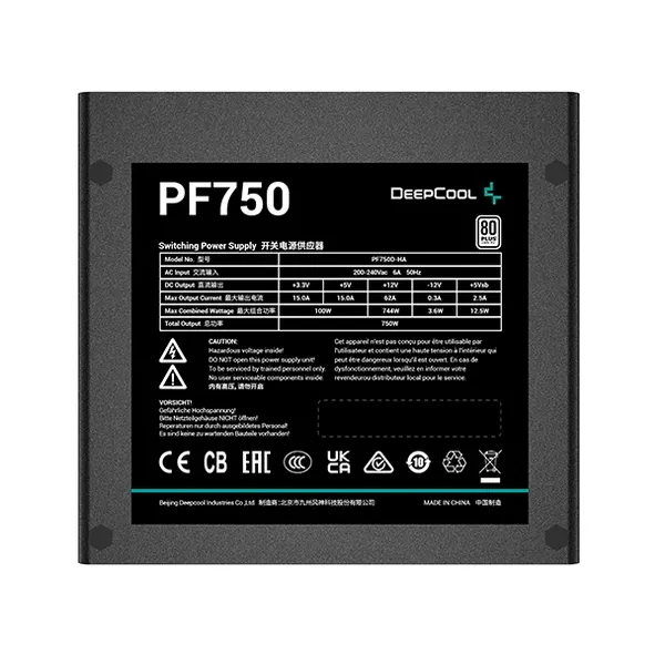 Sursă Alimentare PC Deepcool PF750, 750W, ATX