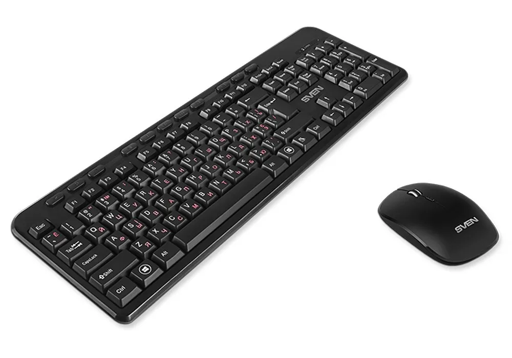 Set Tastatură + Mouse SVEN KB-C3200W, Fără fir, Negru