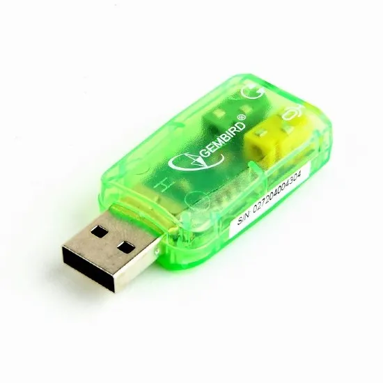 Placă de sunet externă Gembird SC-USB-01, Verde