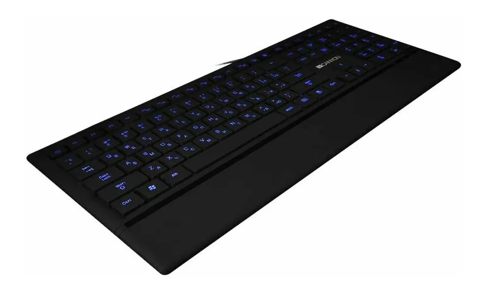 Keyboard Canyon HKB6, Multimedia, Slim, Silent, Backlight, Wrist Rest, Soft touch, USB