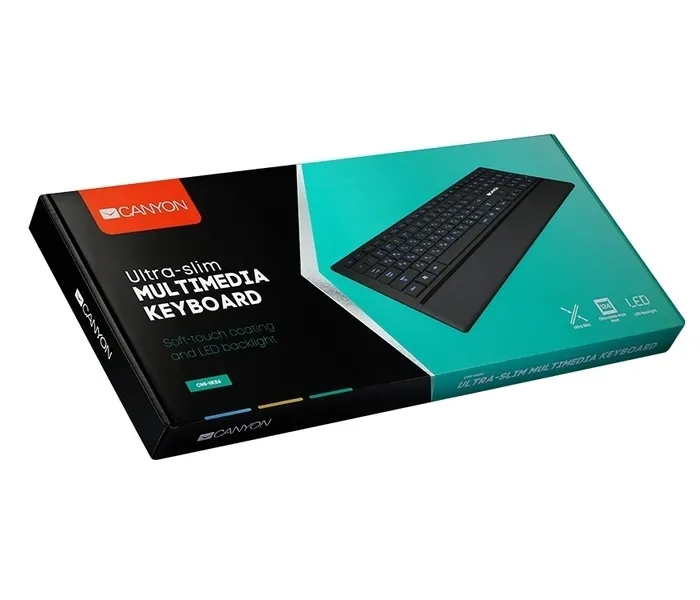Keyboard Canyon HKB6, Multimedia, Slim, Silent, Backlight, Wrist Rest, Soft touch, USB