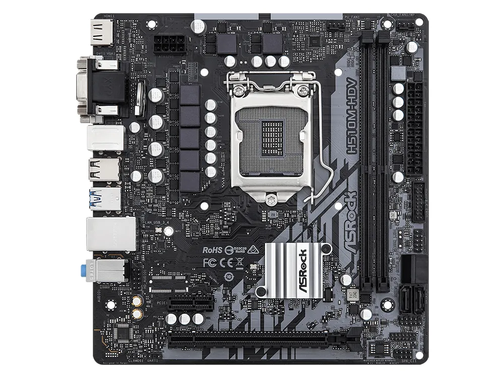 Материнская плата ASRock H510M-HDV R2.0, LGA1200, Intel H510, Micro-ATX