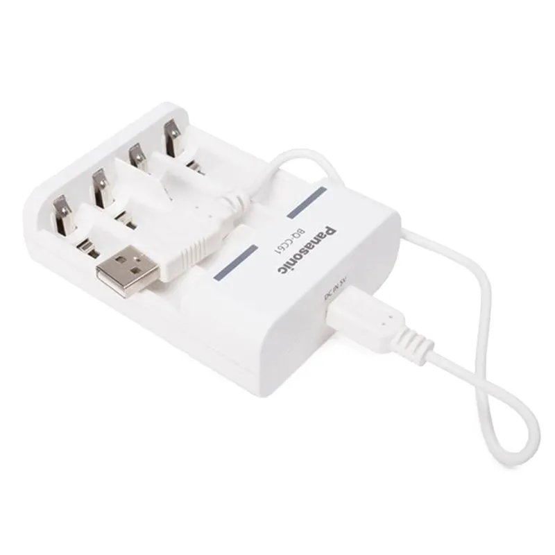 Încărcător Acumulatori Panasonic BQ-CC61USB, Alb