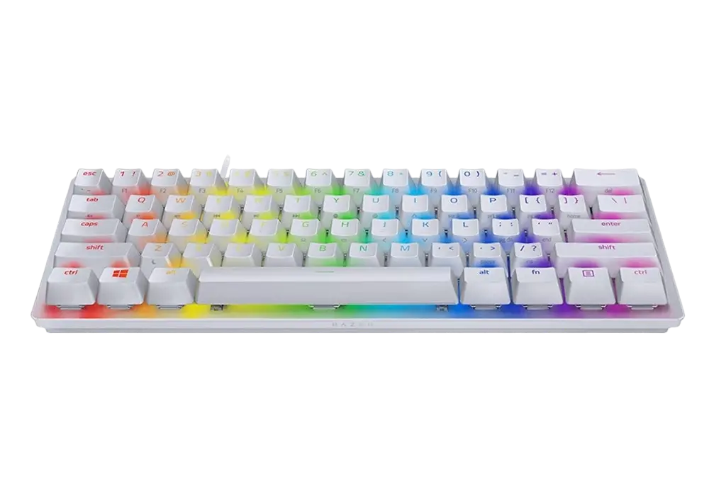 Gaming Keyboard Razer Huntsman Mini, Optical Clicky SW, Doubleshot PBT Keycaps,US Layout,USB, White