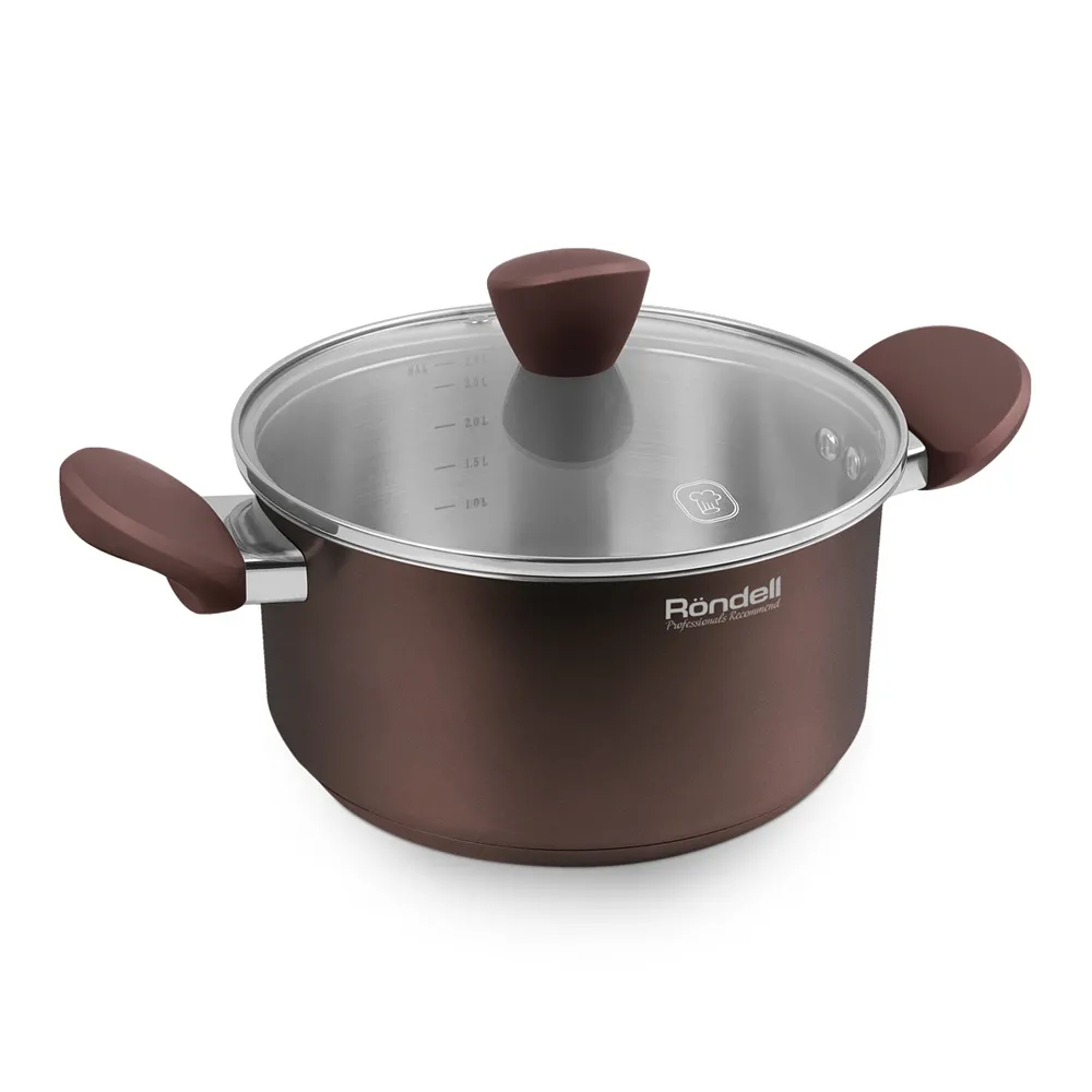 Кастрюля Rondell Flamme, 2л, Коричневый