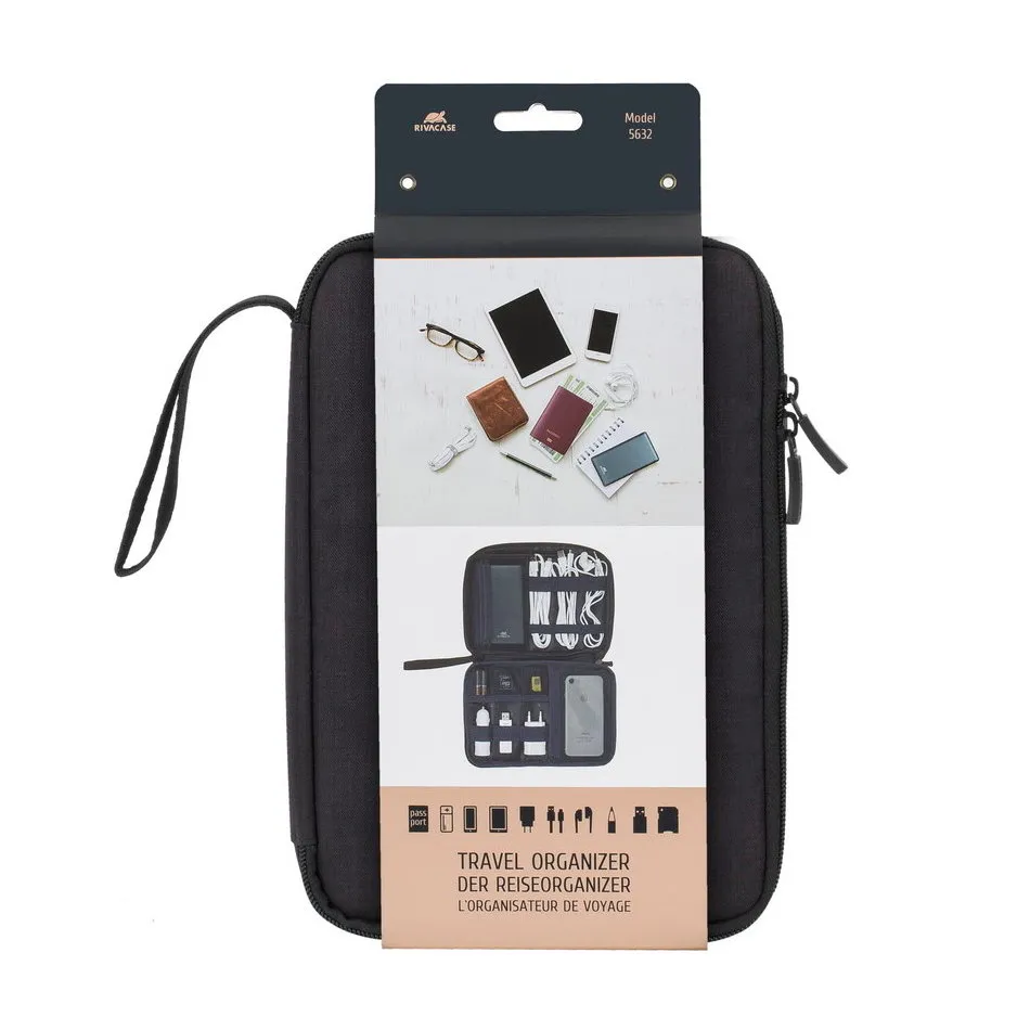 Organizator pentru calatorie RivaCase Biscayne, , Poliester, Negru