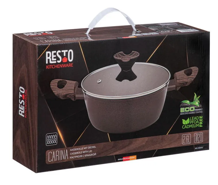 Кастрюля RESTO 93018, 2л, Коричневый