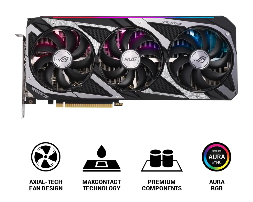Placă Video ASUS ROG-STRIX-RTX3060TI-O8G-V2-GAMING,  8GB GDDR6 256bit