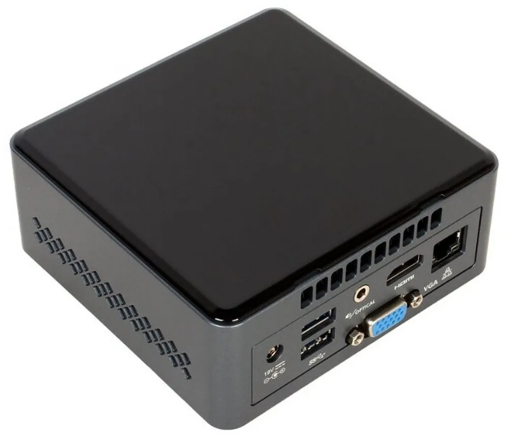Мини ПК Intel NUC Kit NUC6CAYH, Intel Celeron J3455, 8Гб/8Гб, Intel HD Graphics 500