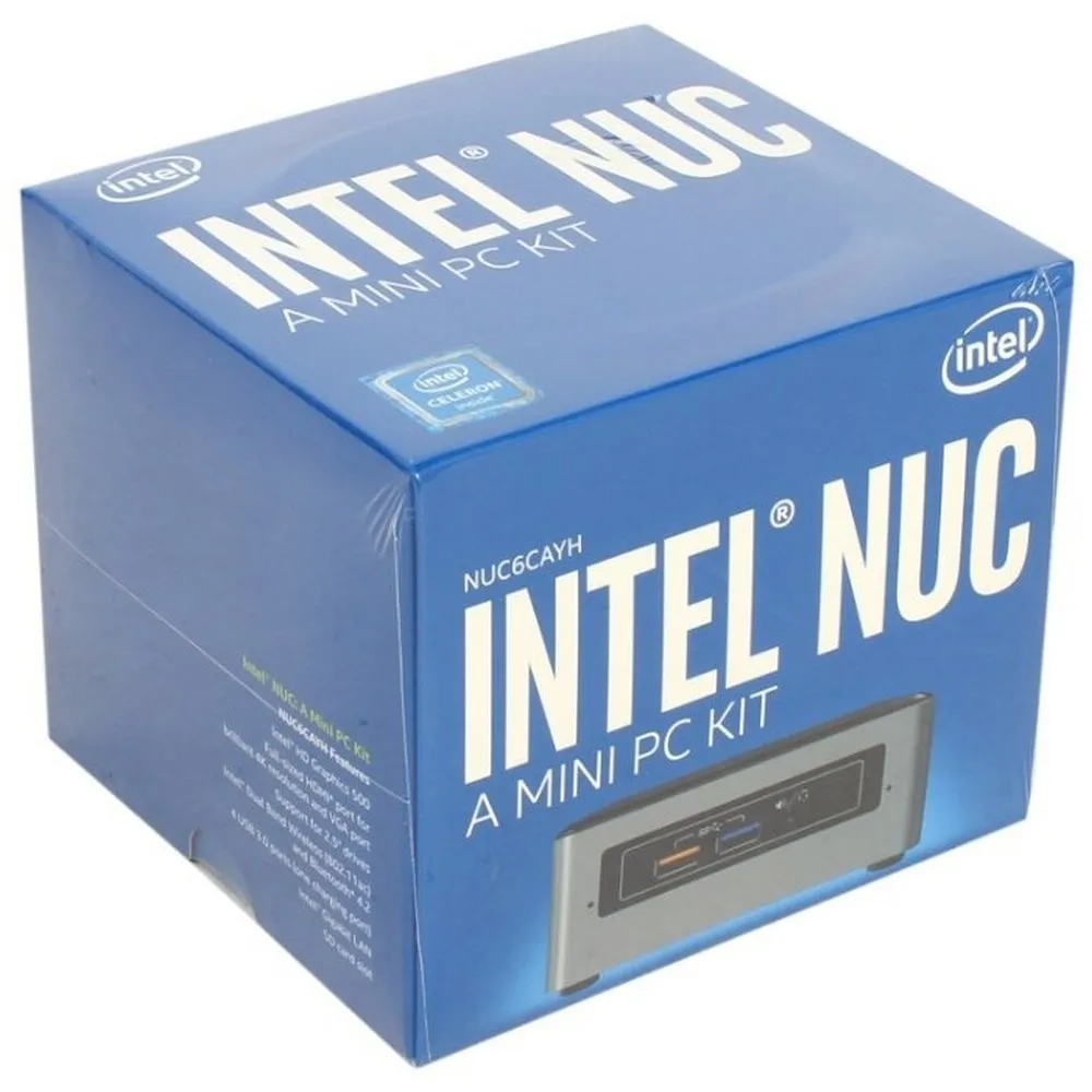 Мини ПК Intel NUC Kit NUC6CAYH, Intel Celeron J3455, 8Гб/8Гб, Intel HD Graphics 500