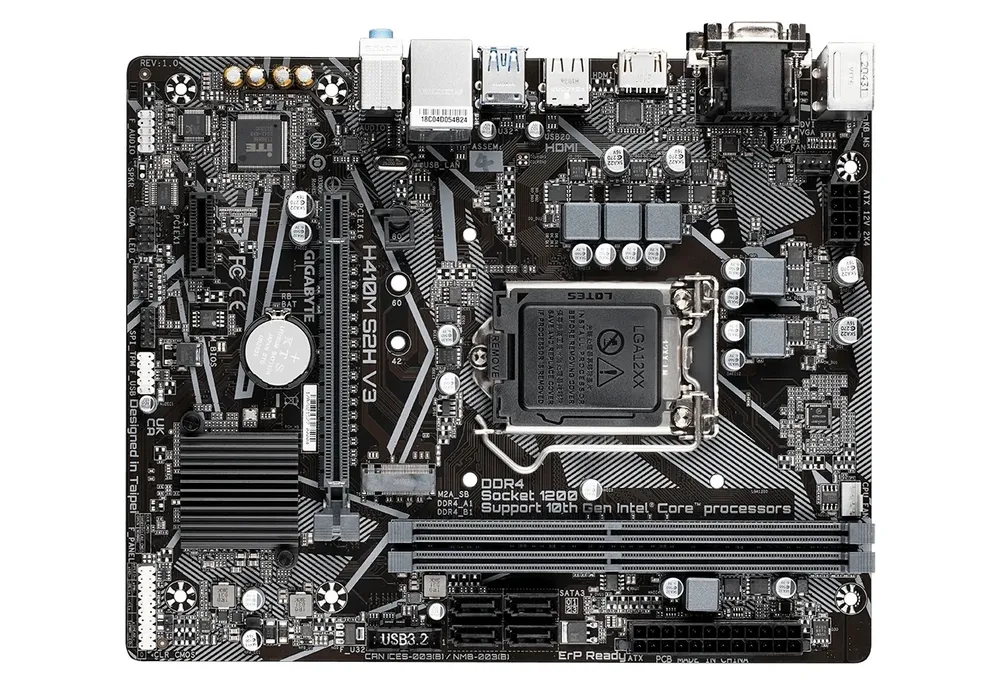 Материнская плата Gigabyte H410M S2H V3, LGA1200, Intel H510, Micro-ATX
