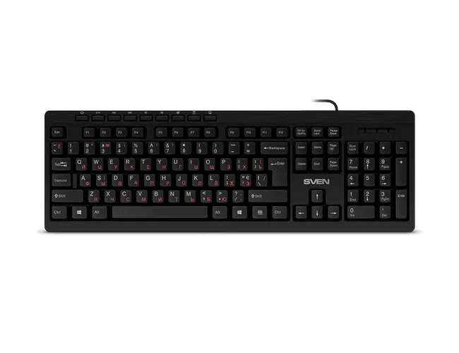 Tastatură SVEN KB-C3010, Cu fir, Negru