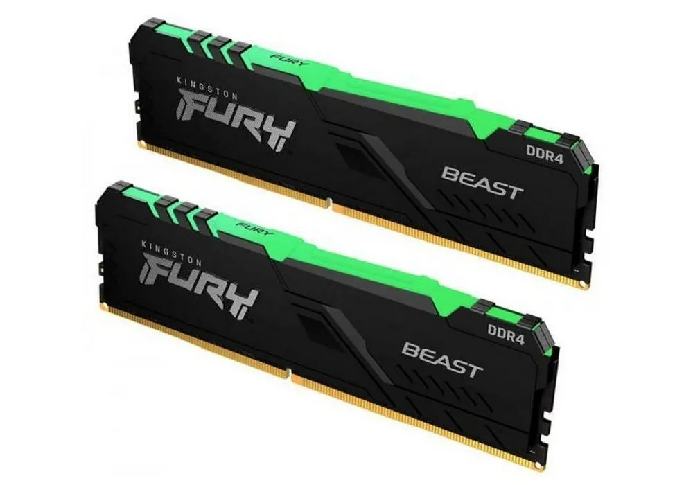 Memorie RAM Kingston FURY Beast RGB, DDR4 SDRAM, 3200 MHz, 16GB, KF432C16BBAK2/16