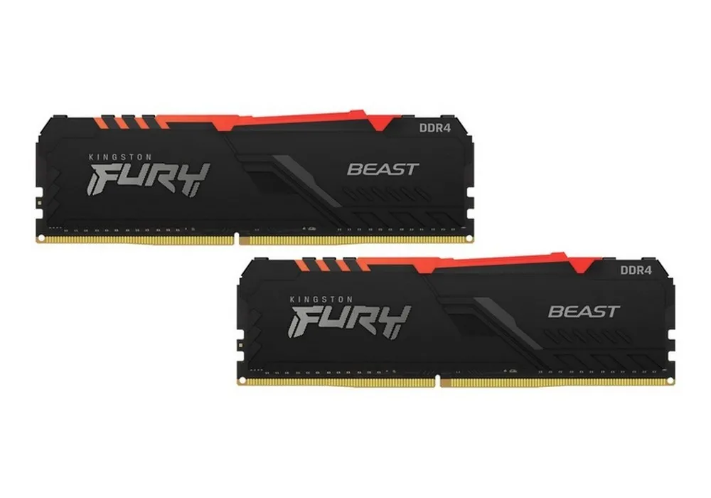 Оперативная память Kingston FURY Beast RGB, DDR4 SDRAM, 3200 МГц, 16Гб, KF432C16BBAK2/16